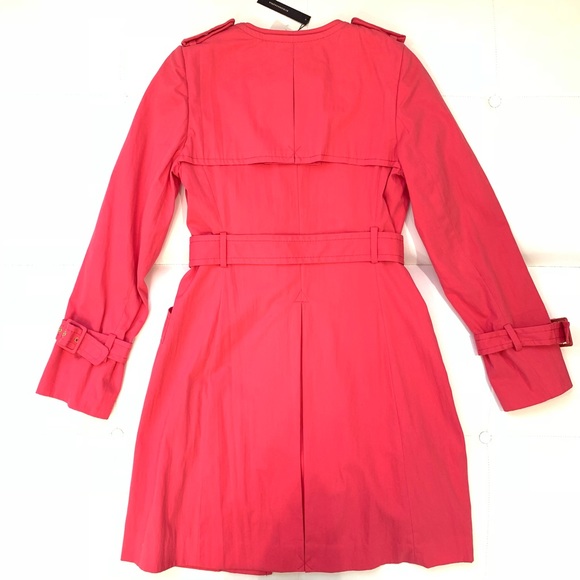 BCBG MAXAZRIA Pink Trench Coat Sz S - Picture 7 of 8